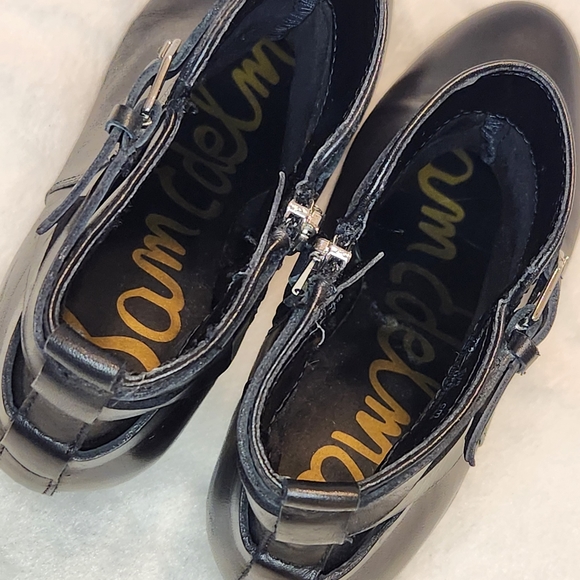 🎉Sam Edelman Maddox Black Leather Zip Ankle Boots Size 6.5 - Picture 6 of 13